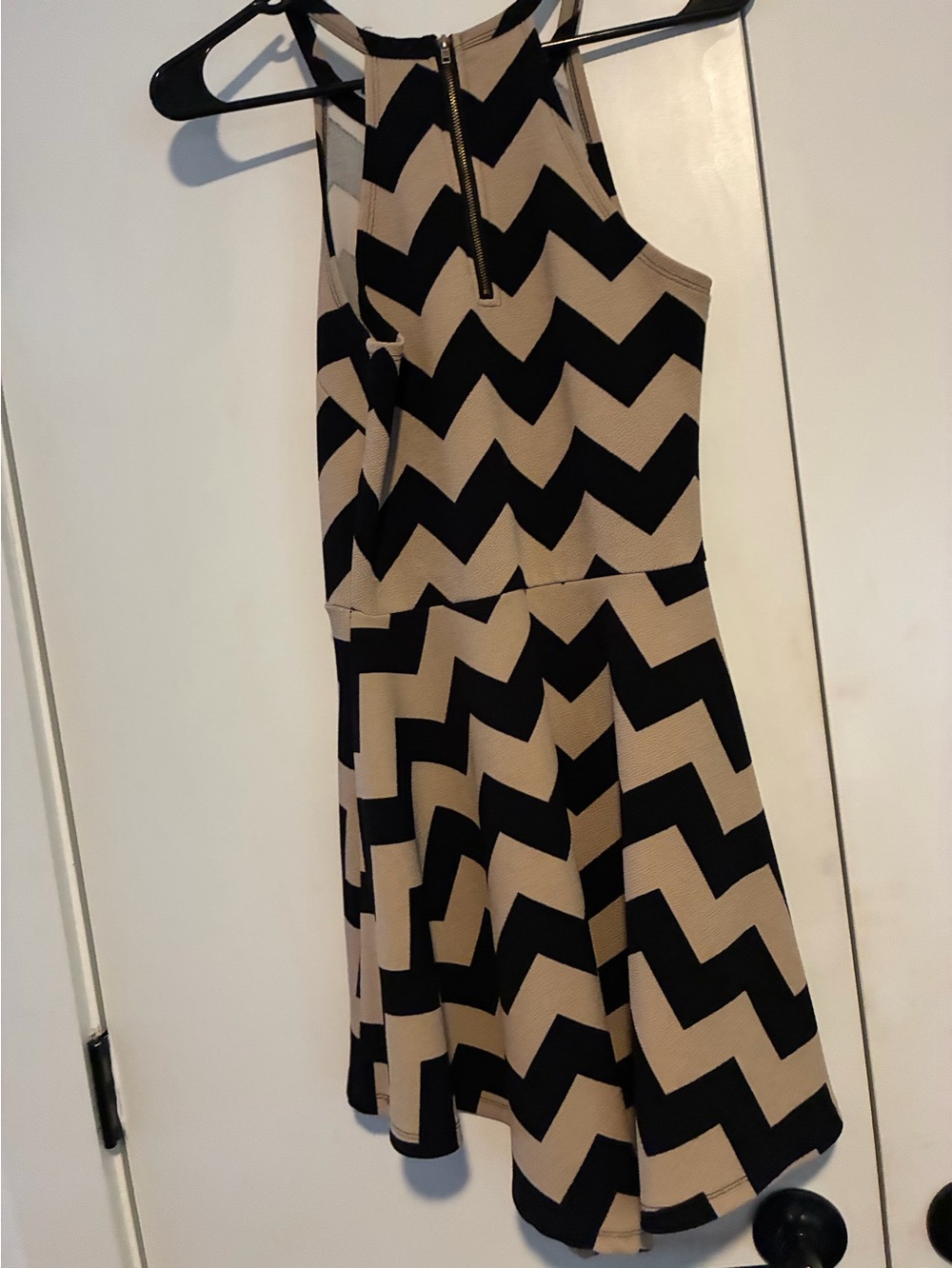 Rue21 Black and Beige Chevron Mini Dress